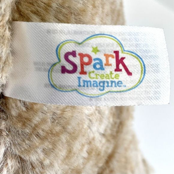 SPARK Taupe Bunny Rabbit Plush Bell Rattle With Crinkle Paws 13” Sleep Buddy - Picture 6 of 7